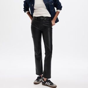 High Rise Faux-Leather Vintage Slim Pants